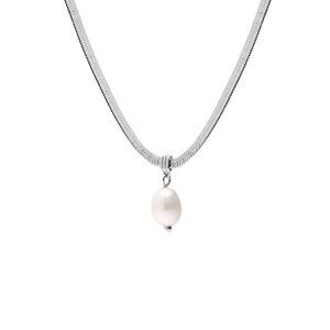 Electric Picks Silver Plated 7Mm Pearl Koi Necklace